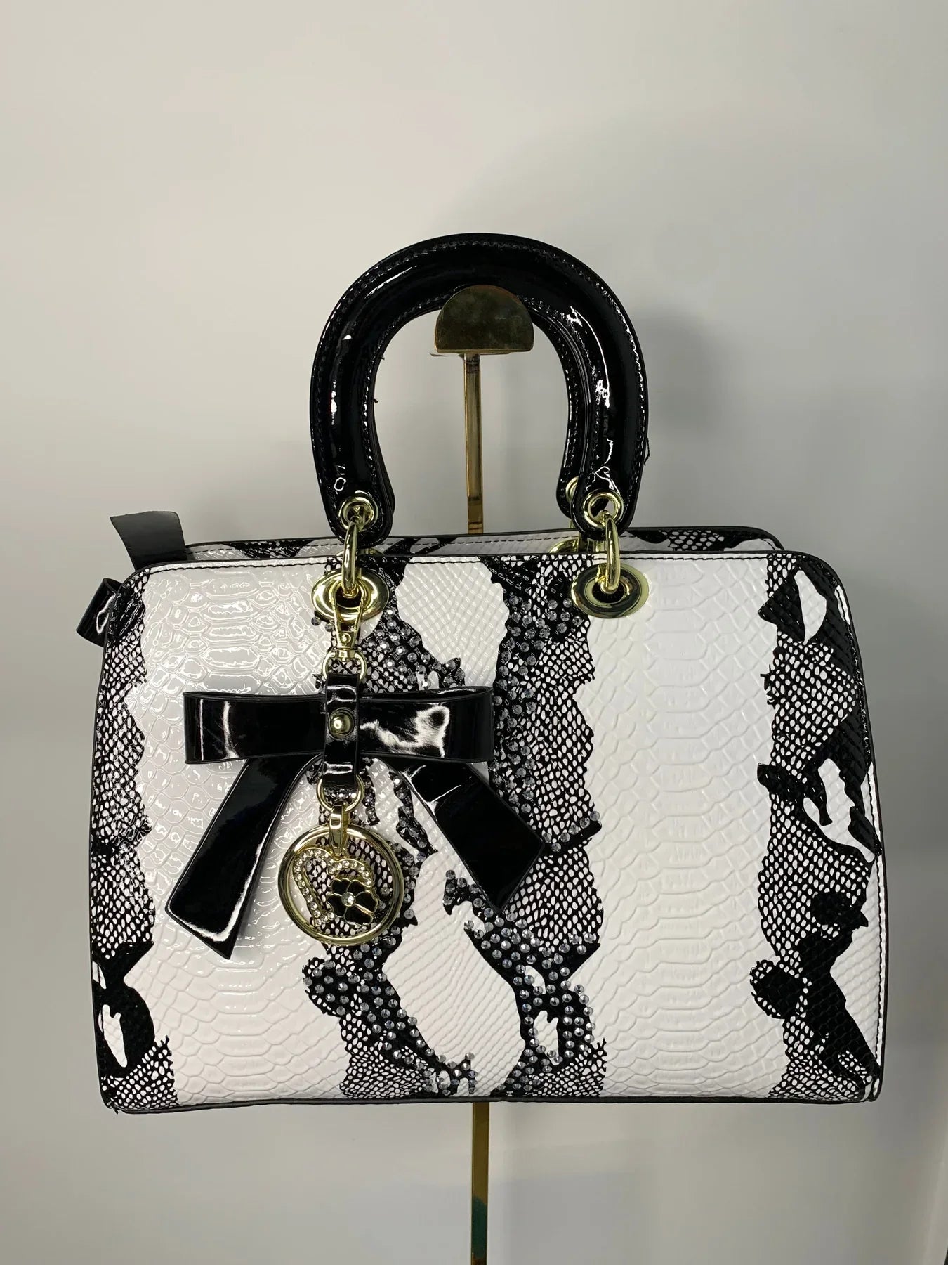 Black And White Serpentine Bag