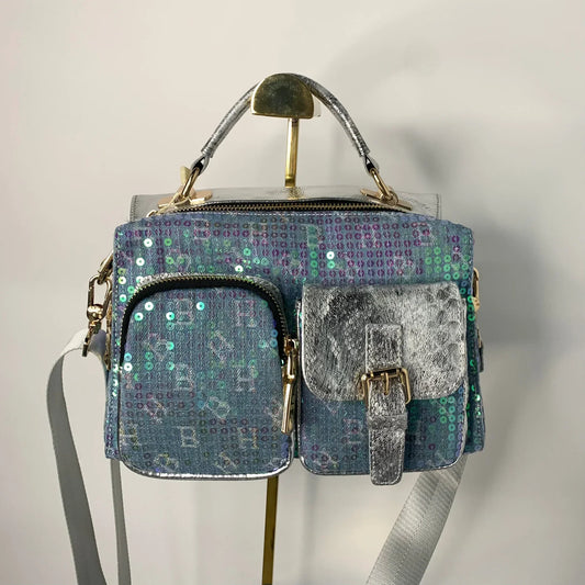 Blue Glitter Bag